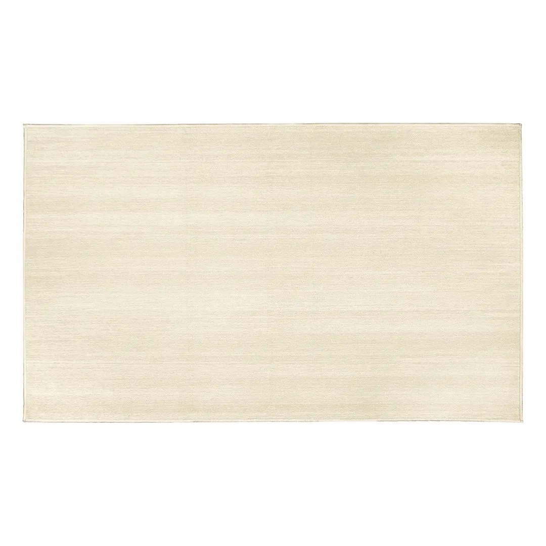 361470WEB – CRYSTAL ART Carpet, 3 Foot x 5 Foot Solid Cream Polyester Polypropylene Backing Stain Resistant Machine W...
